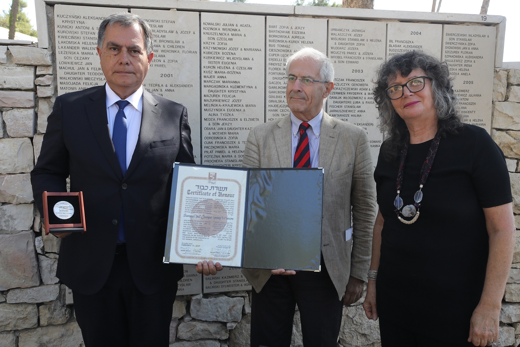 Yad Vashem honró a Samuel del Campo con el título de Justo de las Naciones